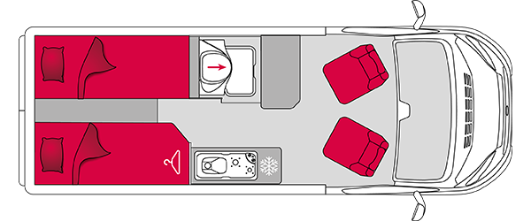 V600J Pilote van interior layout
